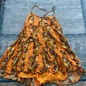 floral orange dress